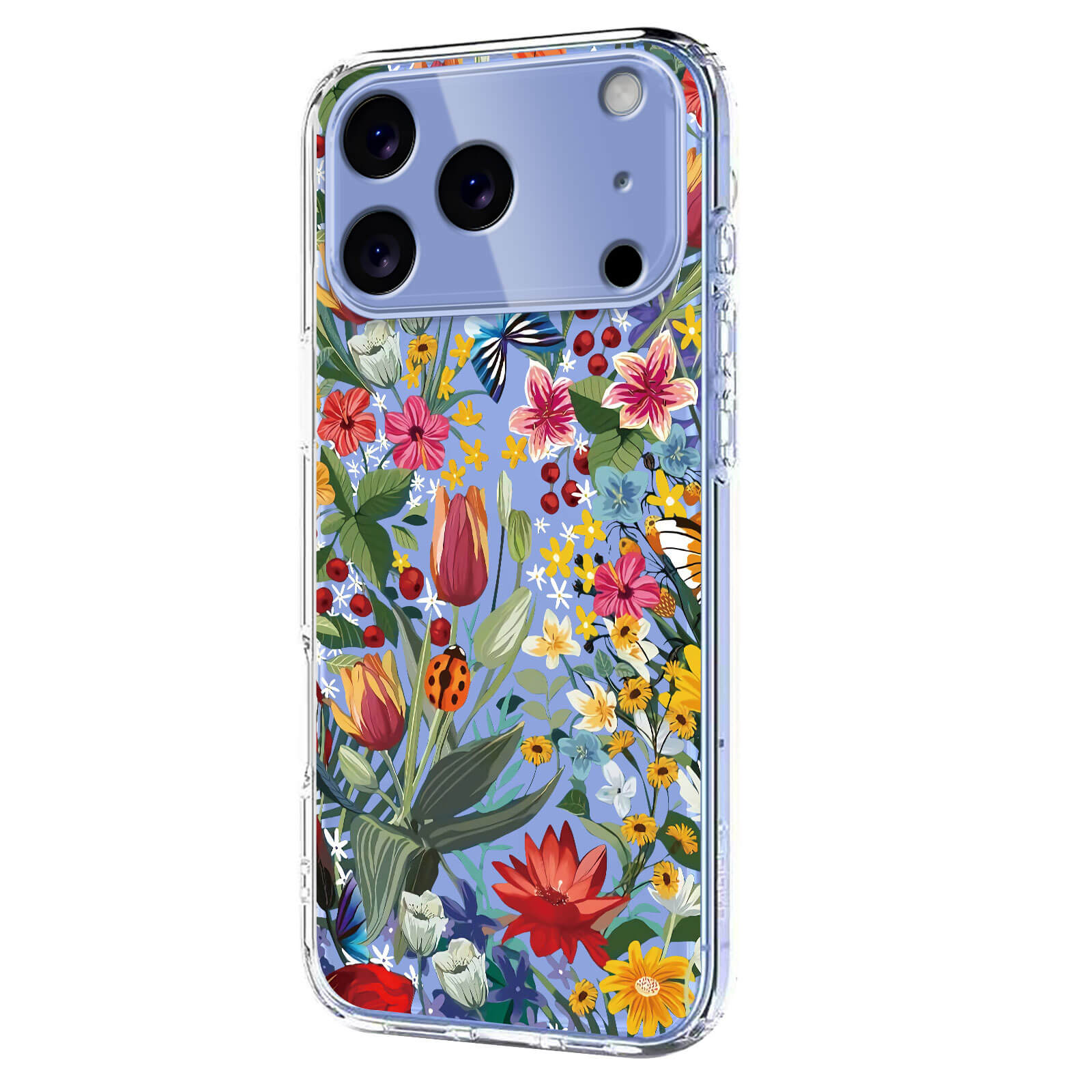 iPhone 17 Pro - Coque en caoutchouc silicone fleures