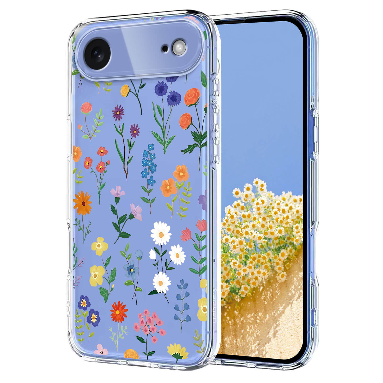iPhone 17 Air - Silikon Gummi Hülle Blumen