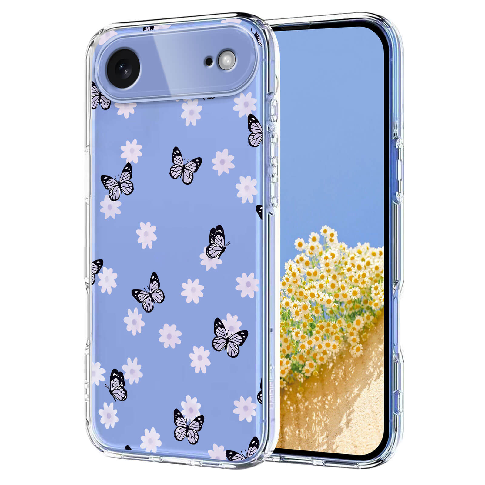 iPhone 17 Air - Silikon Gummi Hülle Blumen