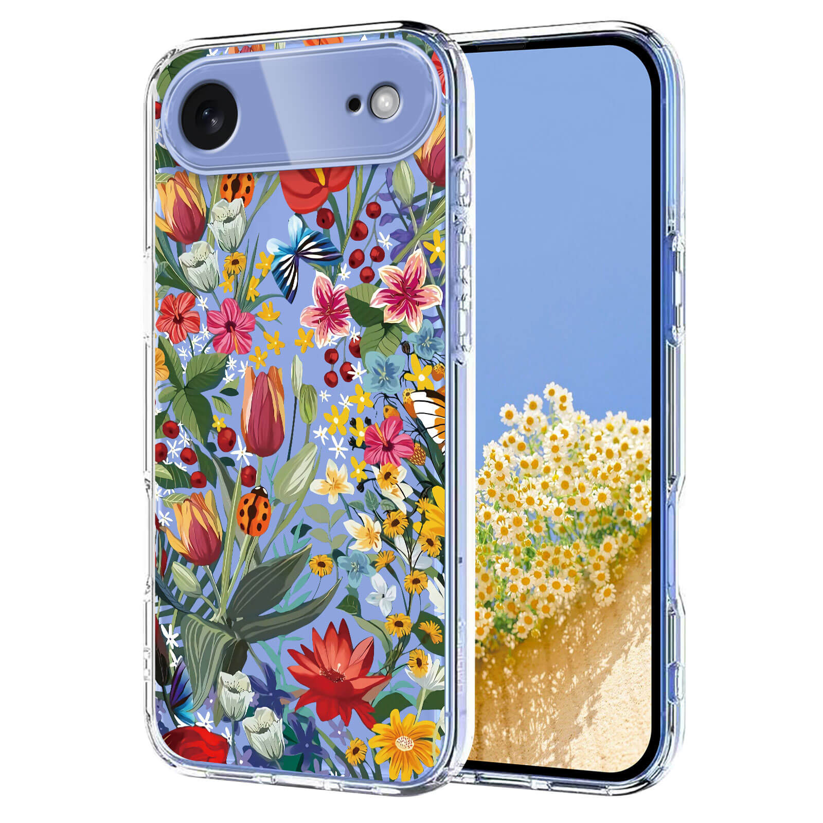 iPhone 17 Air - Silikon Gummi Hülle Blumen