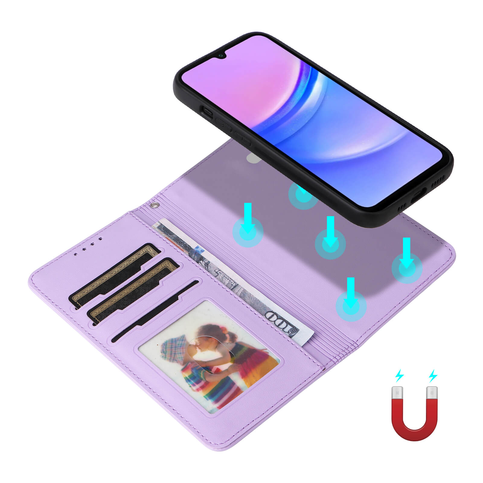 Galaxy A17 - Custodia portafoglio divisibile 2 in 1 
