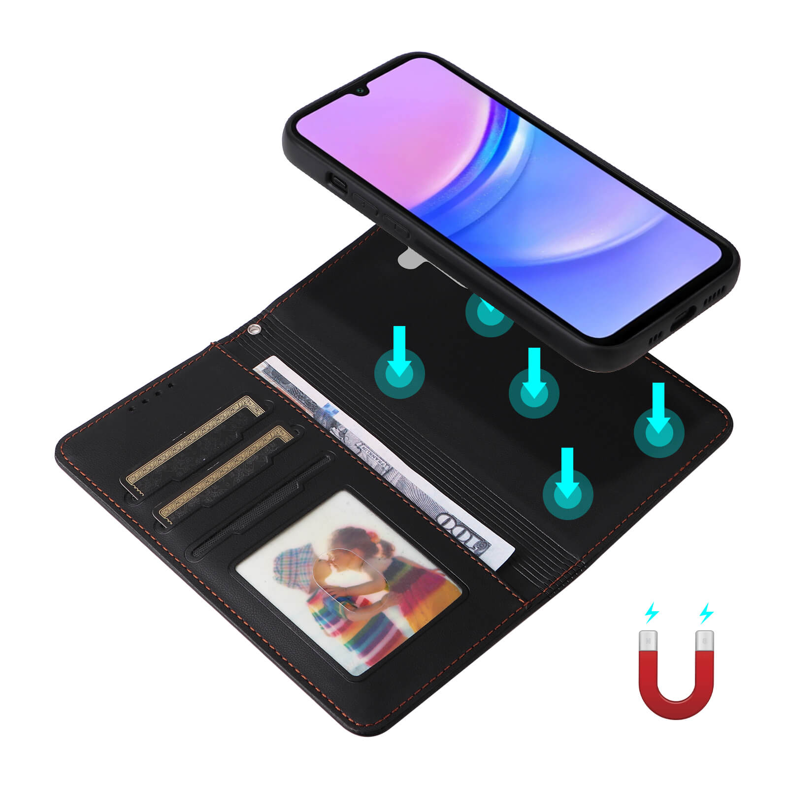 Galaxy A17 - Custodia portafoglio divisibile 2 in 1 