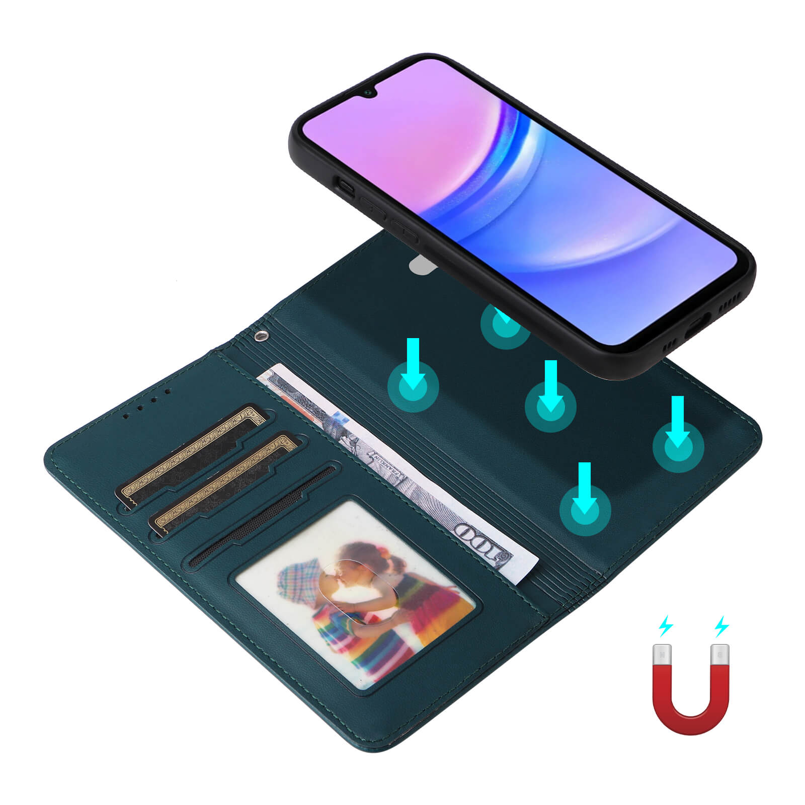 Galaxy A17 - Custodia portafoglio divisibile 2 in 1 