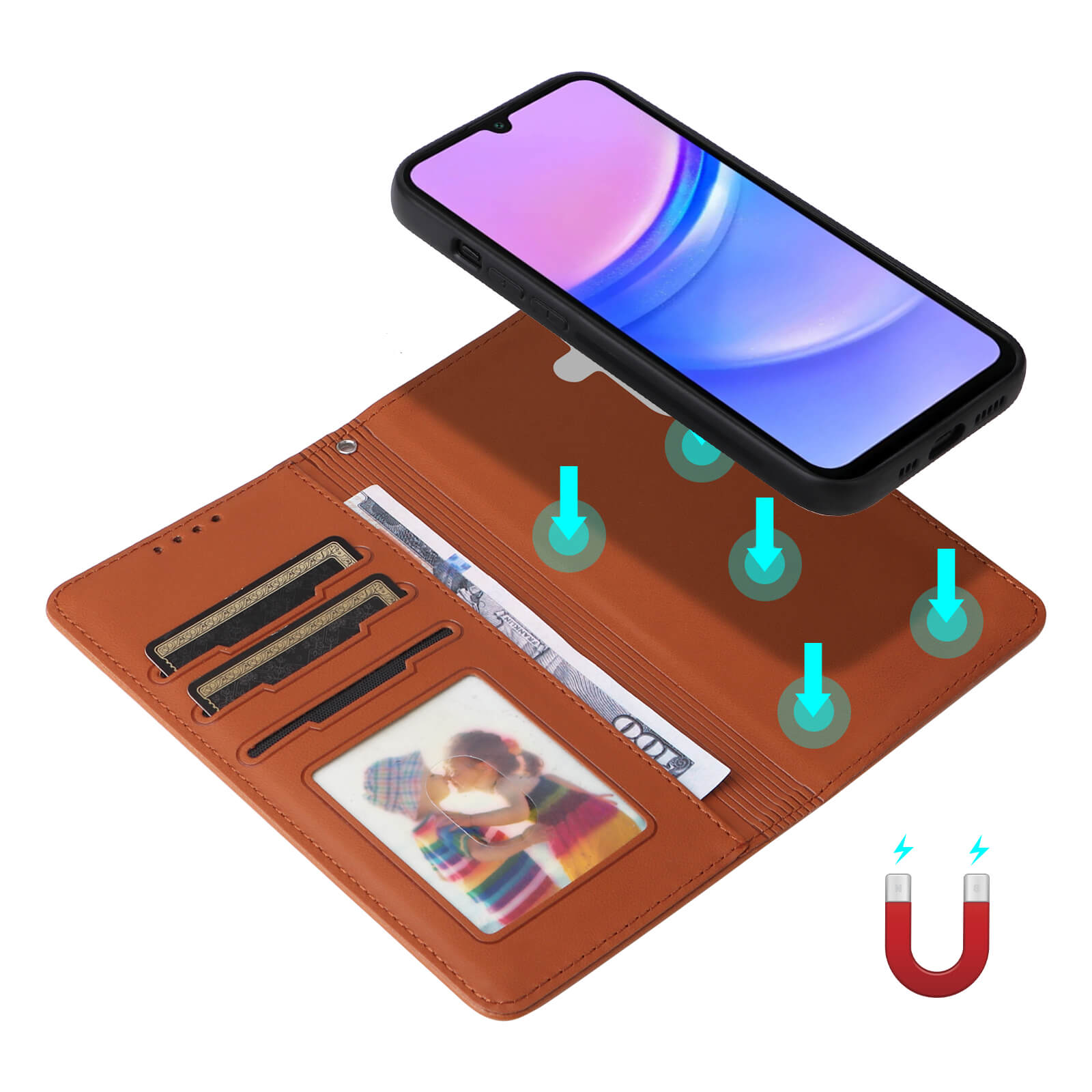 Galaxy A17 - Custodia portafoglio divisibile 2 in 1 
