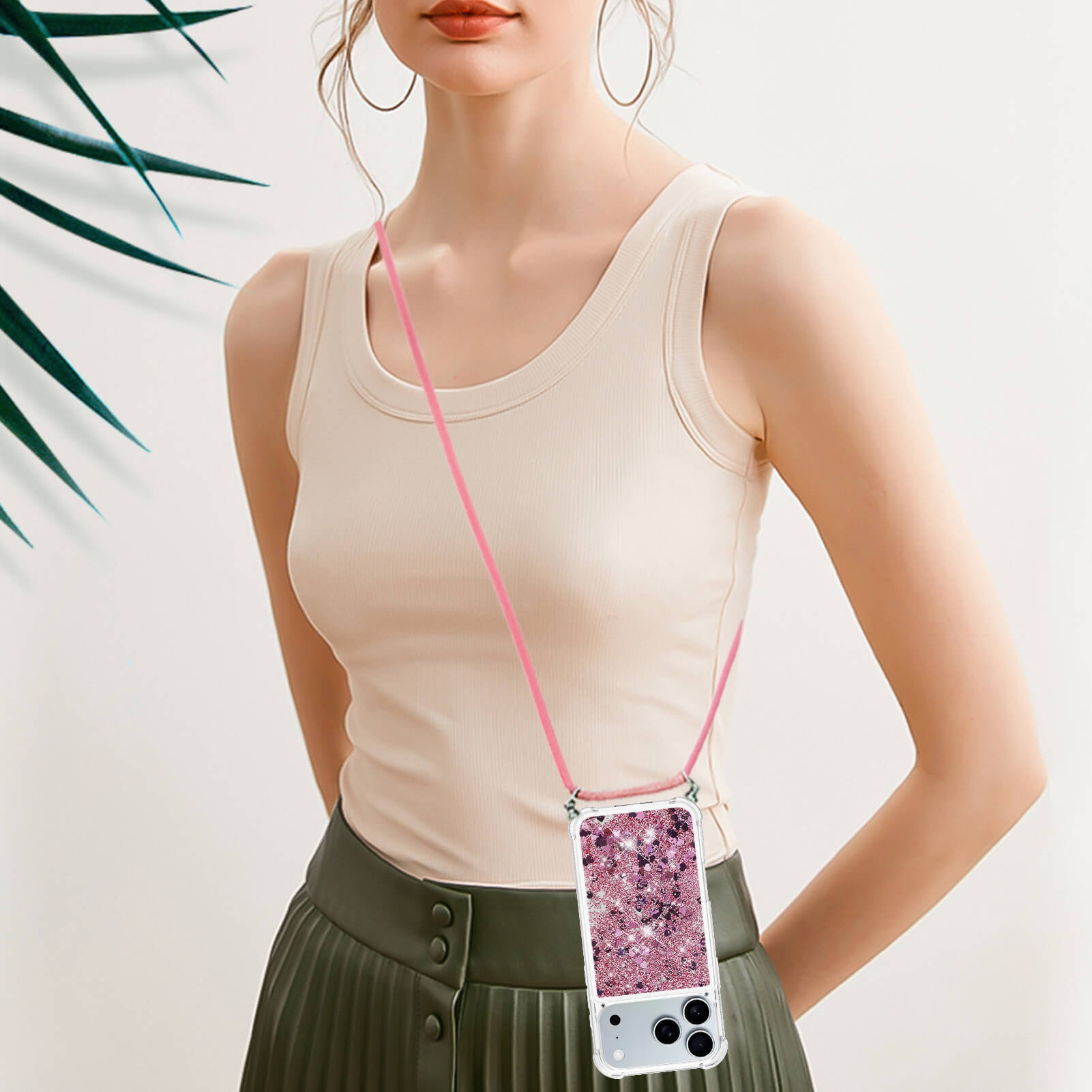 iPhone 17 Pro Max - Glitzer Hülle mit Kordel