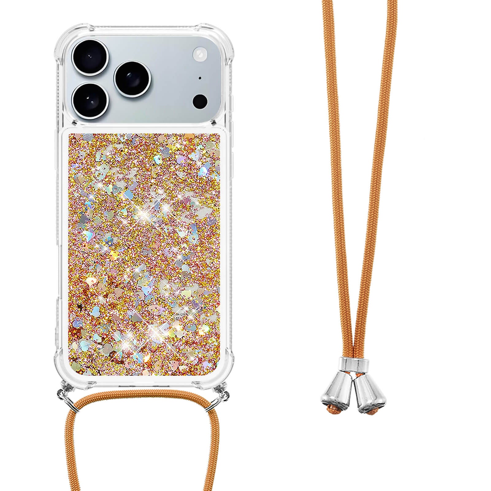 iPhone 17 Pro - Glitzer Hülle mit Kordel