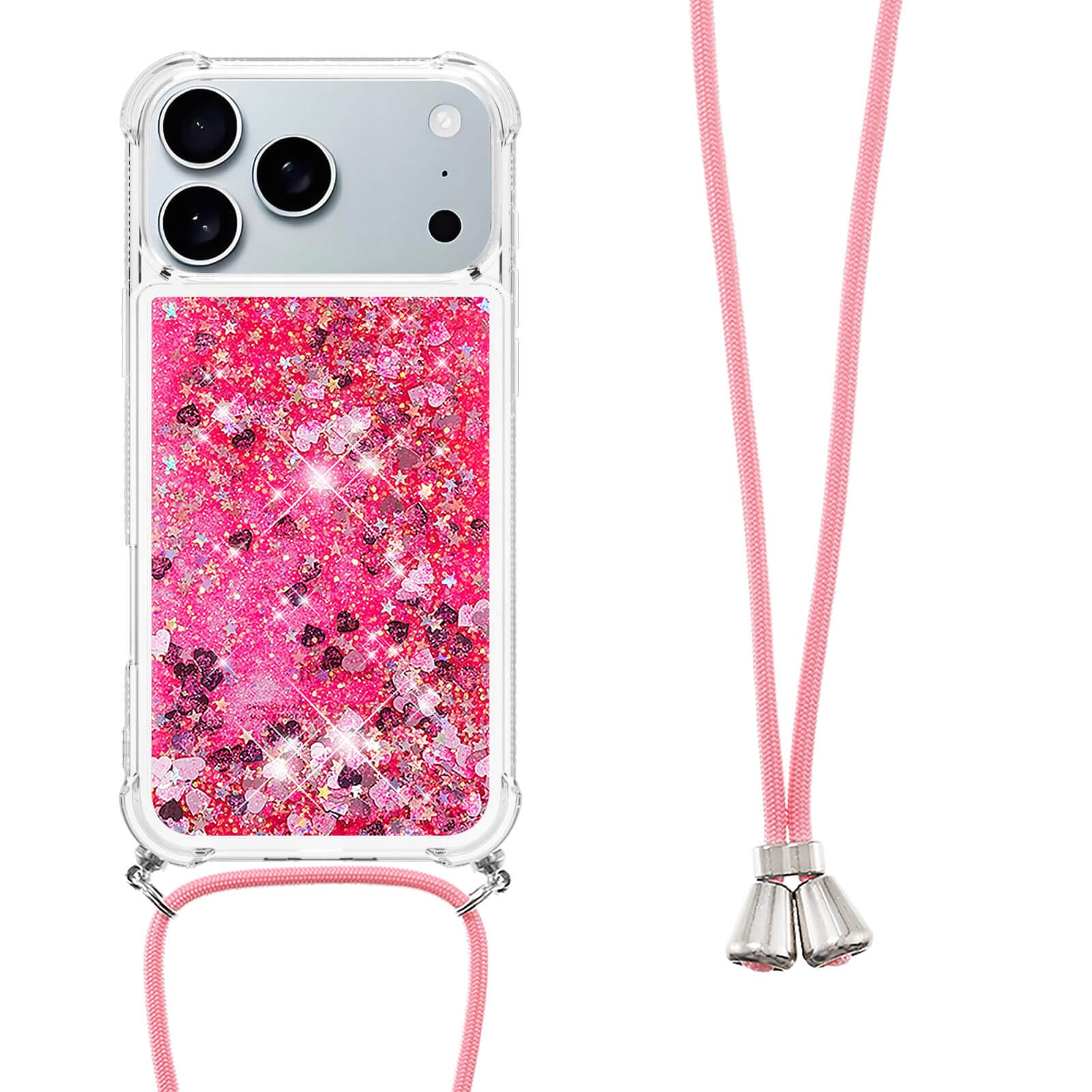 iPhone 17 Pro - Glitzer Hülle mit Kordel