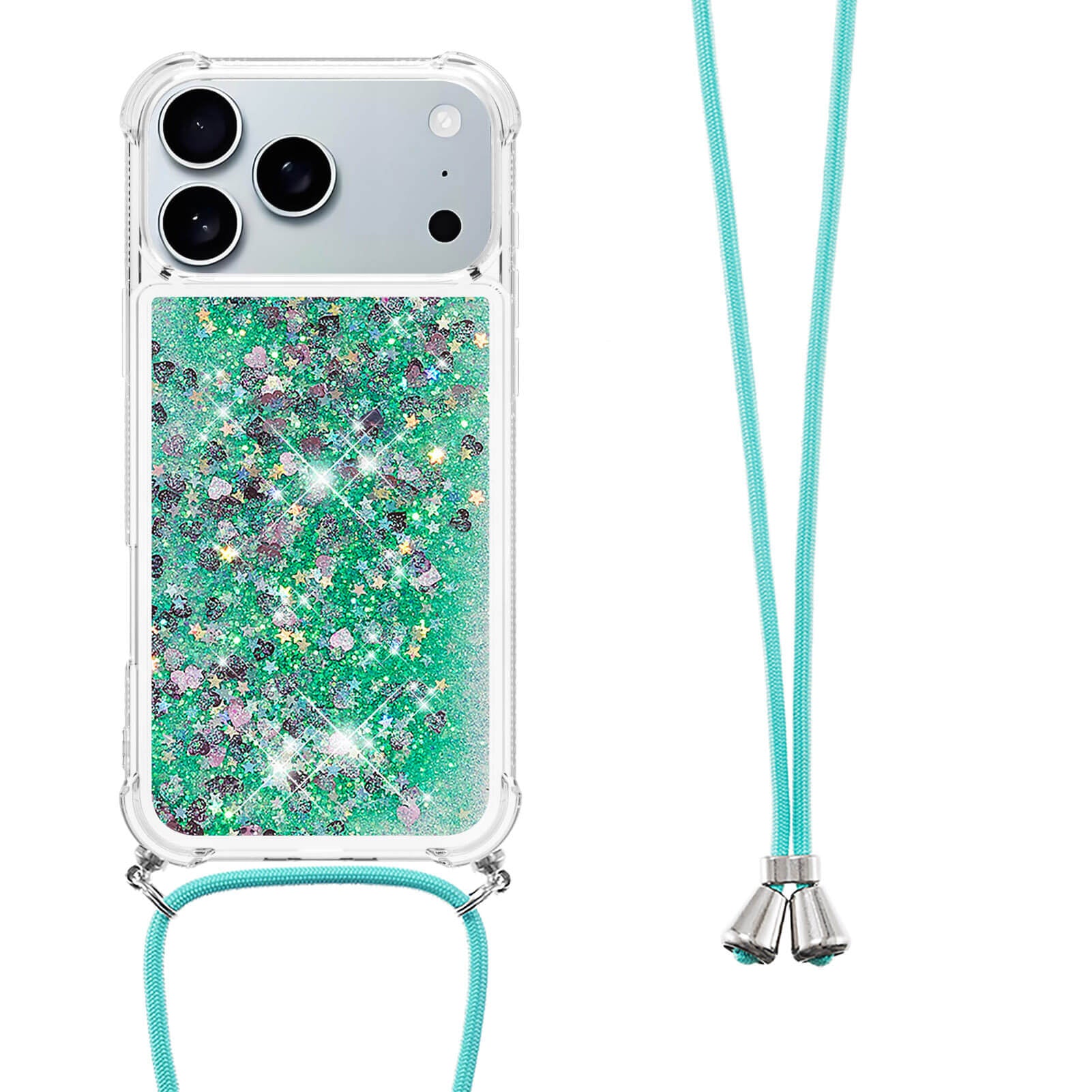 iPhone 17 Pro - Glitzer Hülle mit Kordel