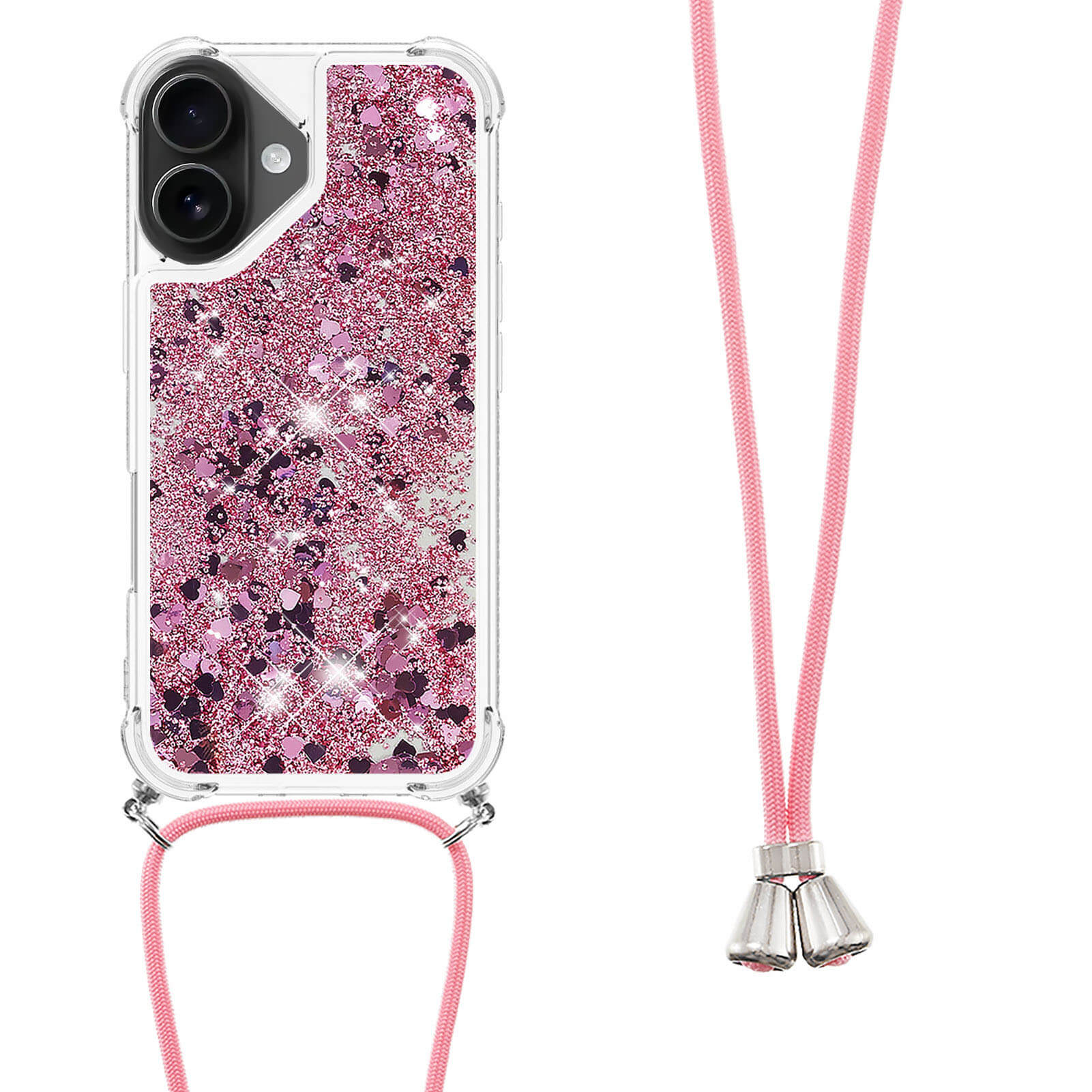 iPhone 17 - Glitzer Hülle mit Kordel