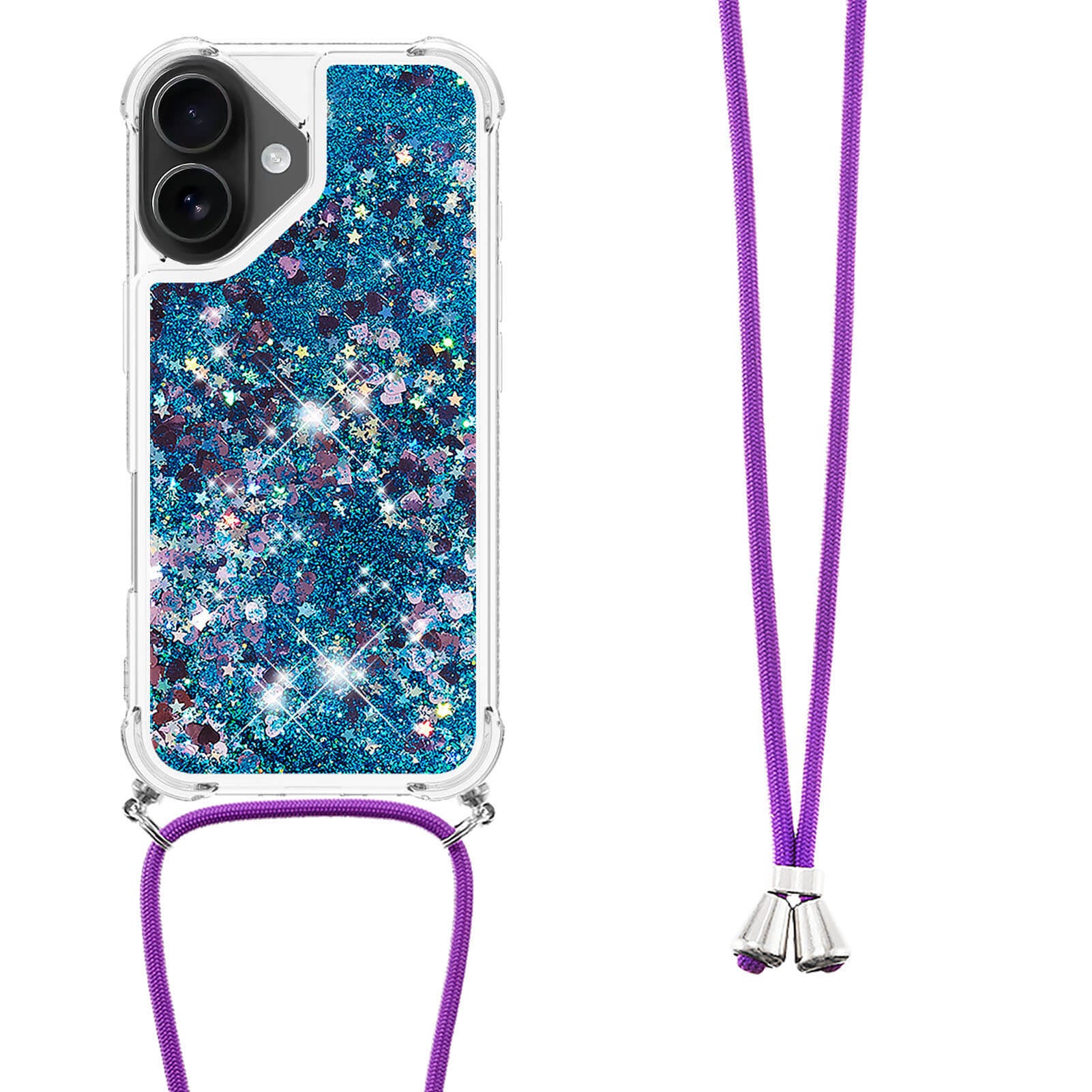 iPhone 17 - Glitzer Hülle mit Kordel