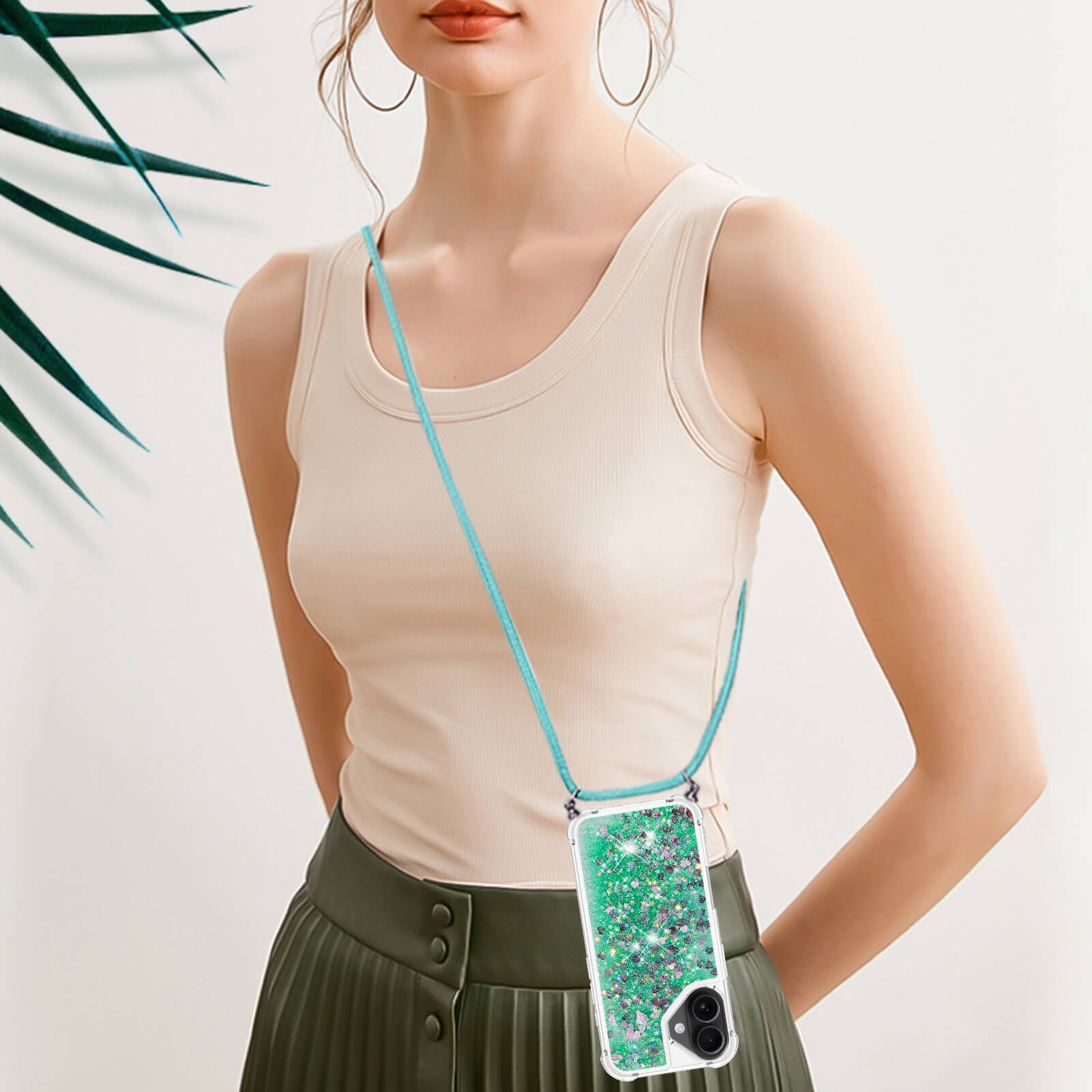 iPhone 17 - Glitzer Hülle mit Kordel