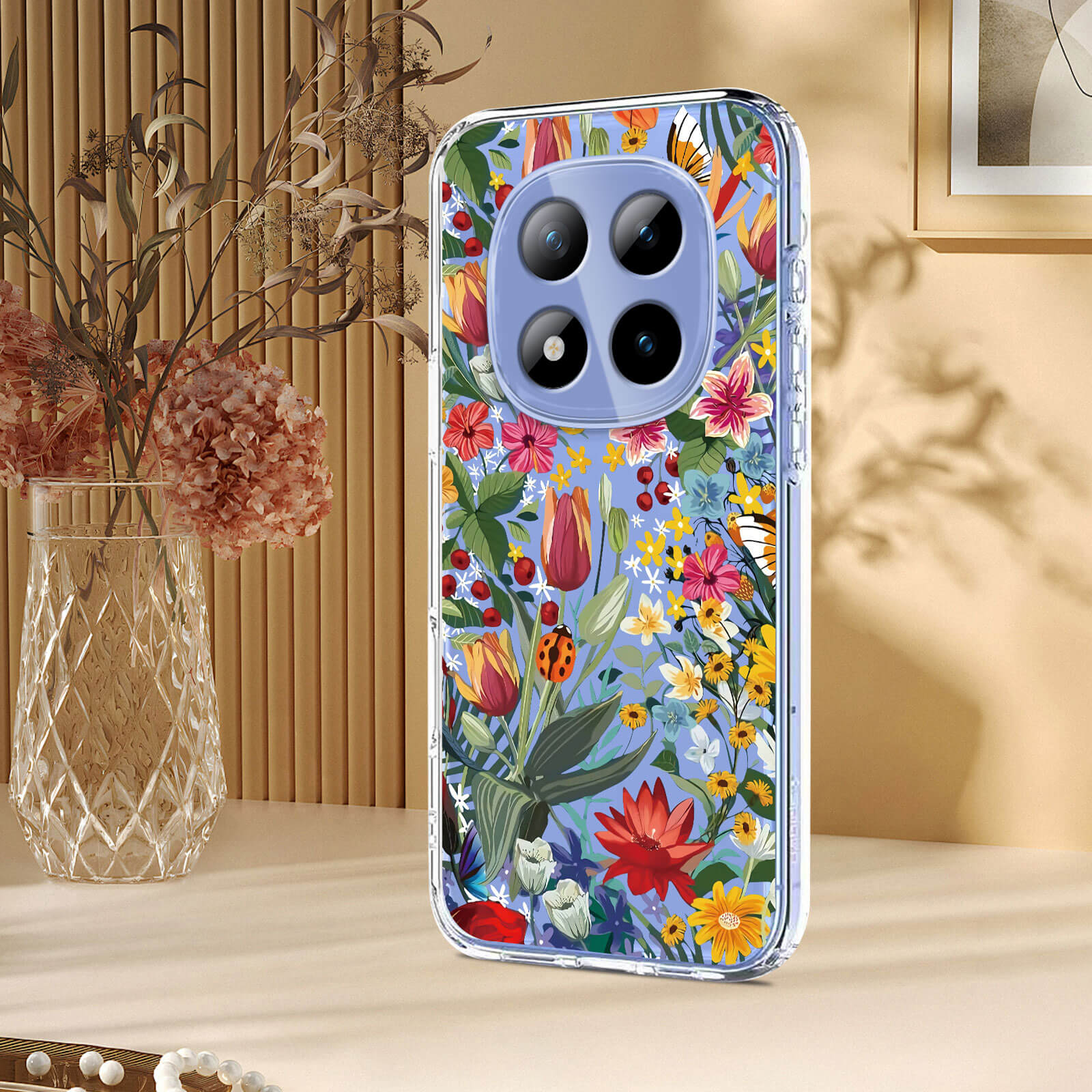 Xiaomi Redmi Note 15 Pro+ / Poco M8 Pro - Custodia in gomma siliconica fiori