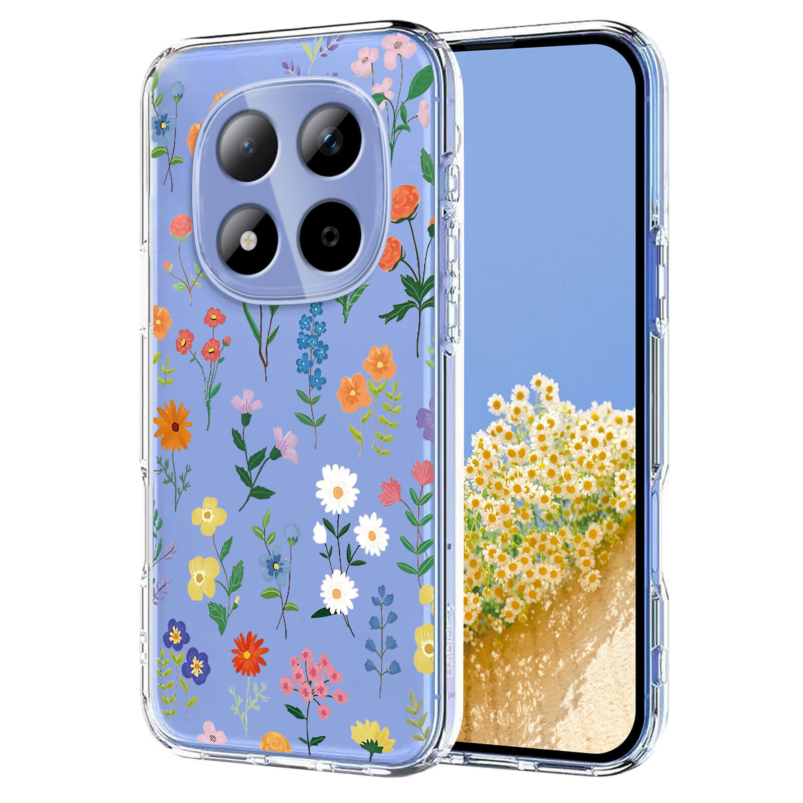 Xiaomi Redmi Note 15 Pro 5G - Custodia in gomma siliconica fiori