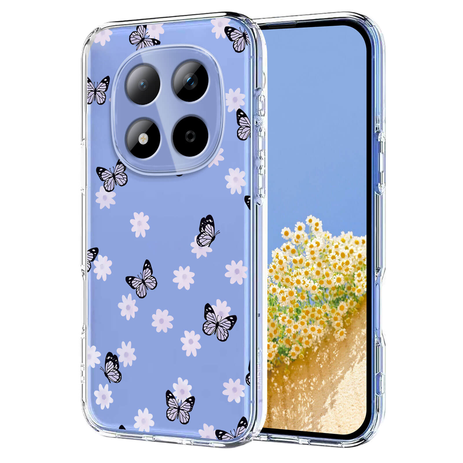 Xiaomi Redmi Note 15 Pro 5G - Custodia in gomma siliconica fiori