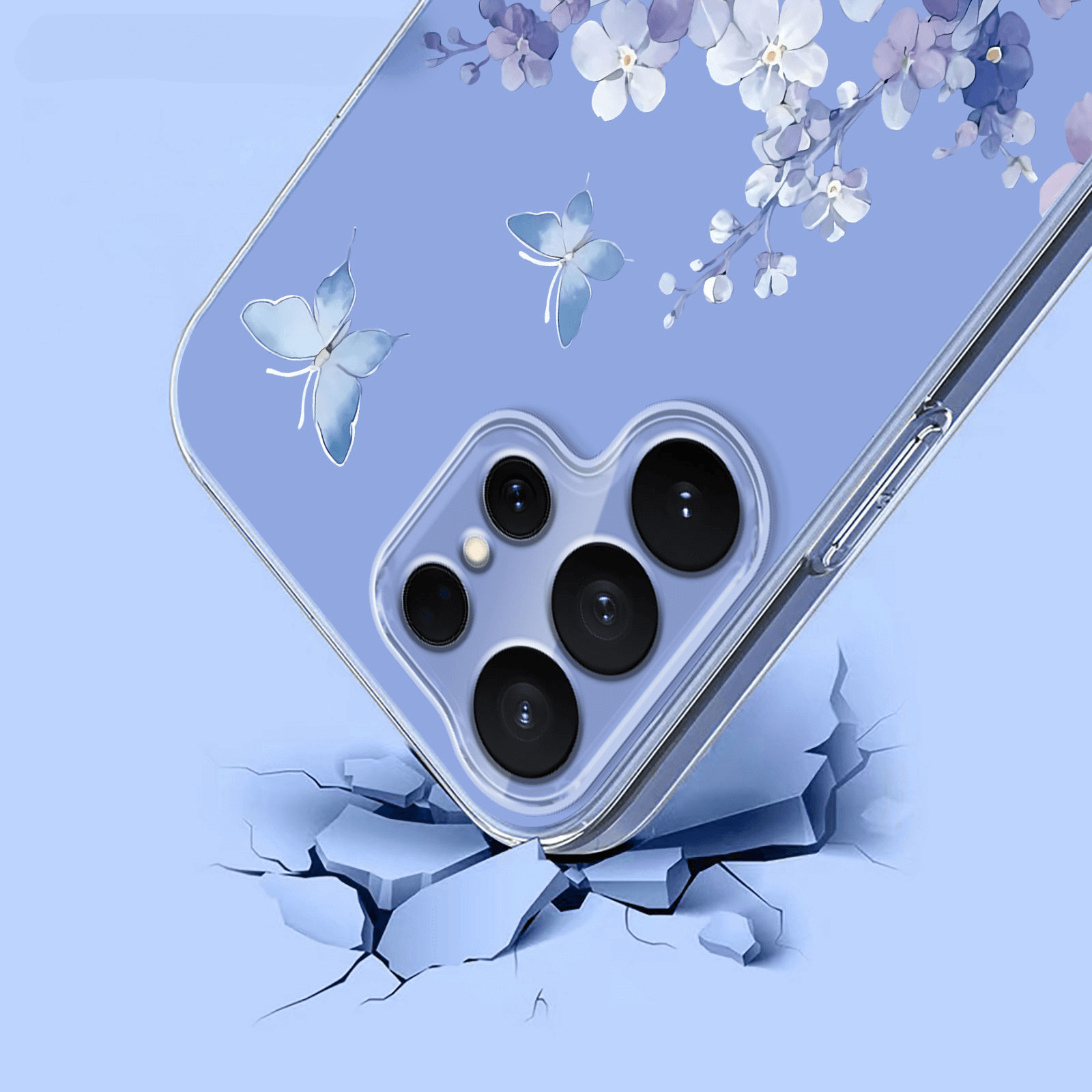 Galaxy S26 Ultra - Silikon Gummi Hülle Blumen