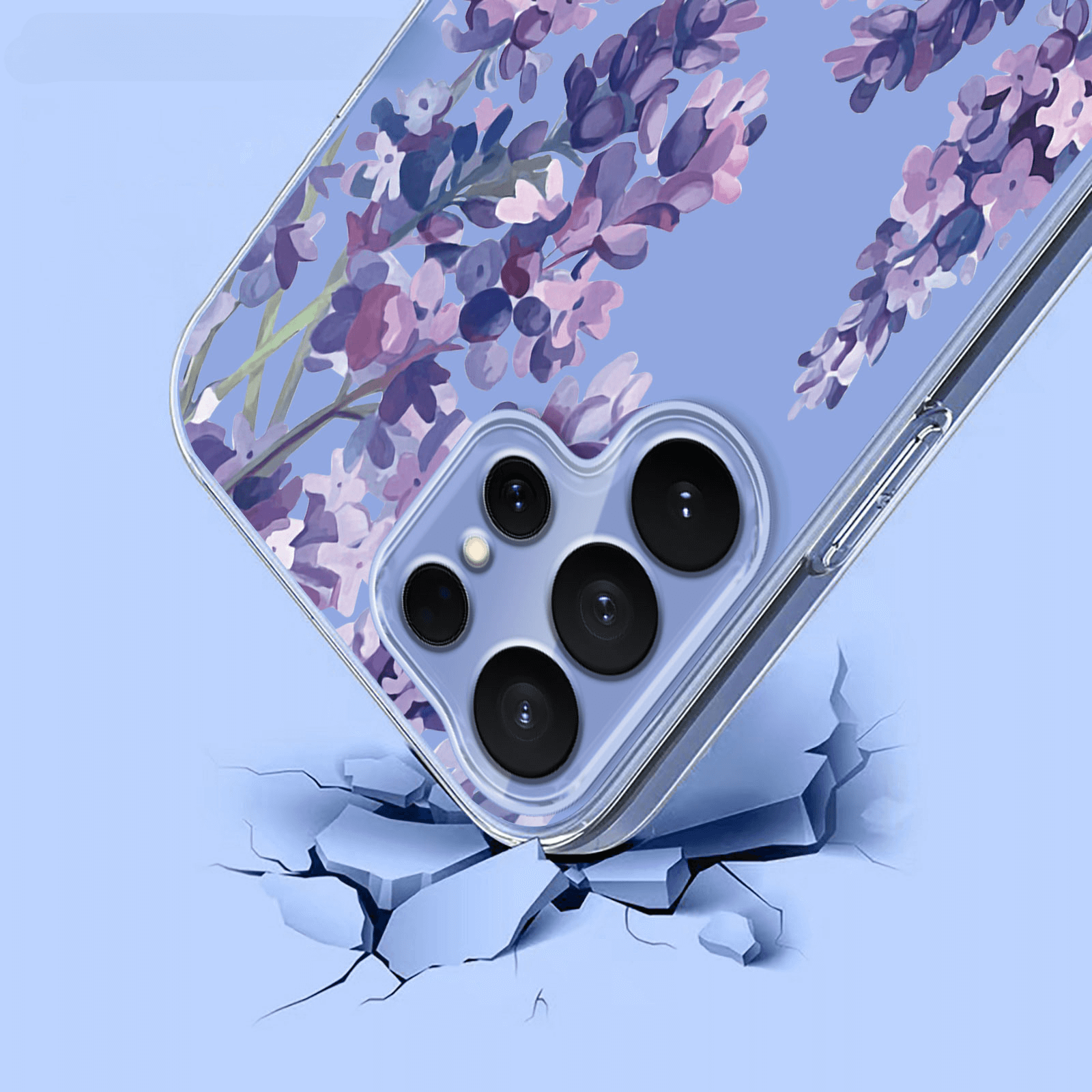 Galaxy S26 Ultra - Silikon Gummi Hülle Blumen