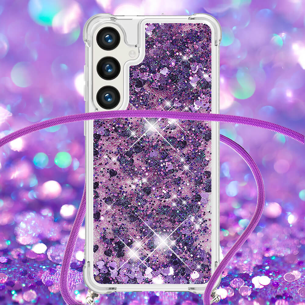 Galaxy S26 - Custodia glitterata con cordino 
