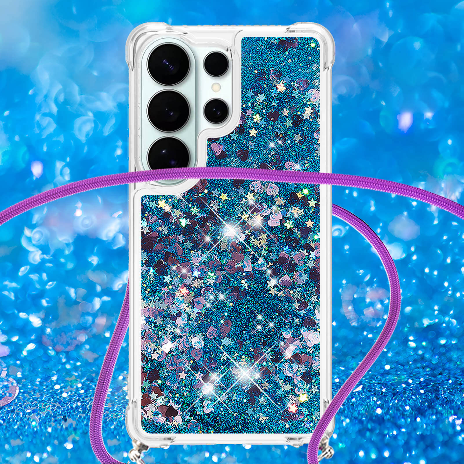 Galaxy S26 Ultra - Custodia glitterata con cordino 