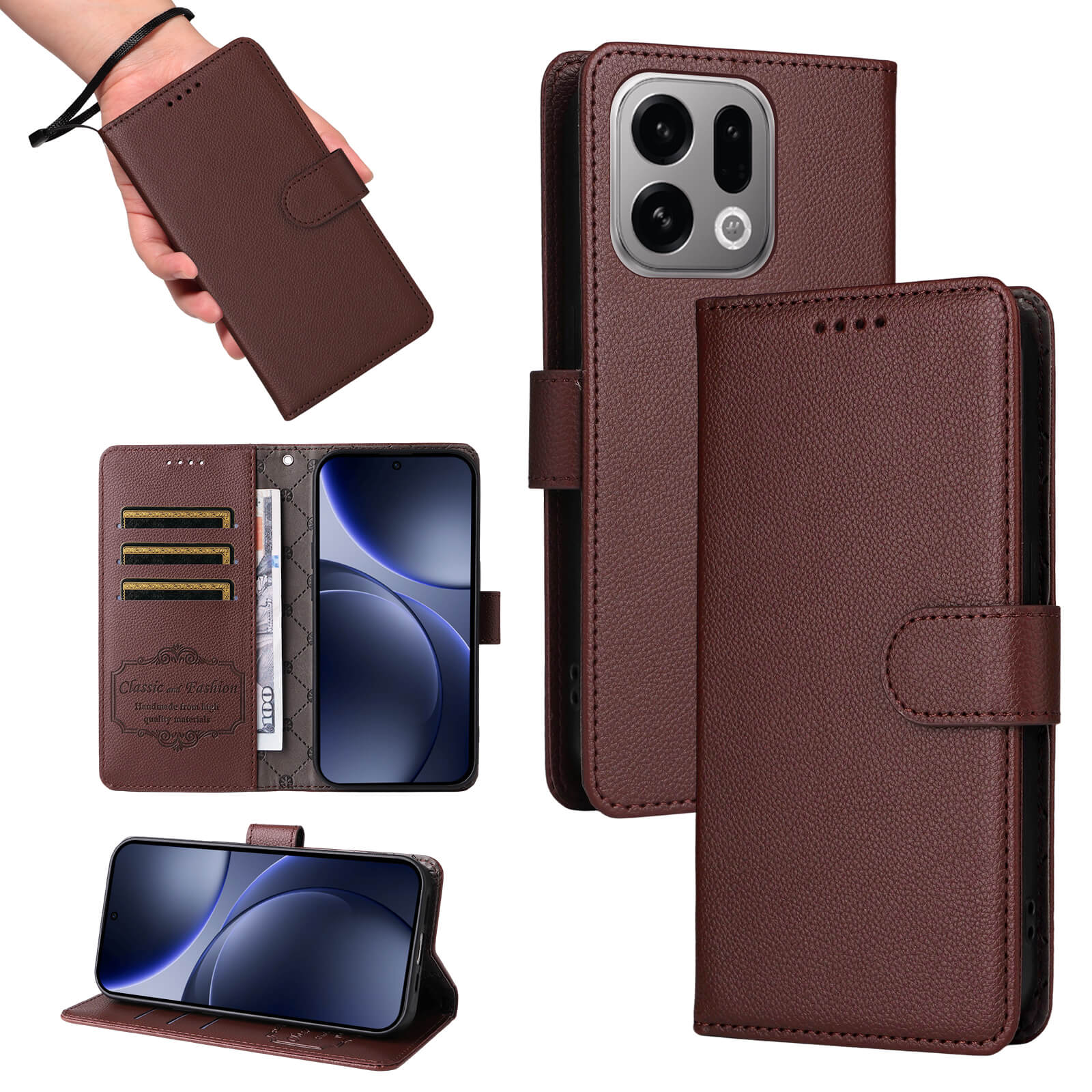 OPPO Find X9 - Leather-look case with textured surface