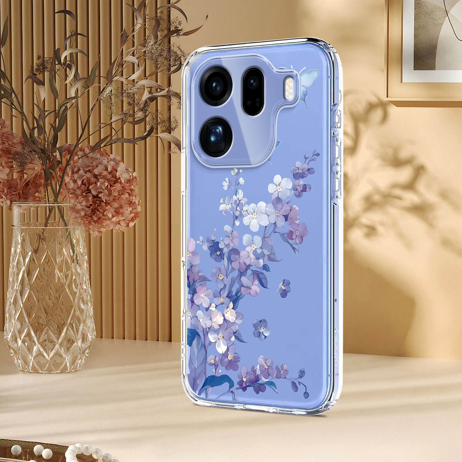 OPPO Find X9 Pro - Silicone Rubber Case Flowers