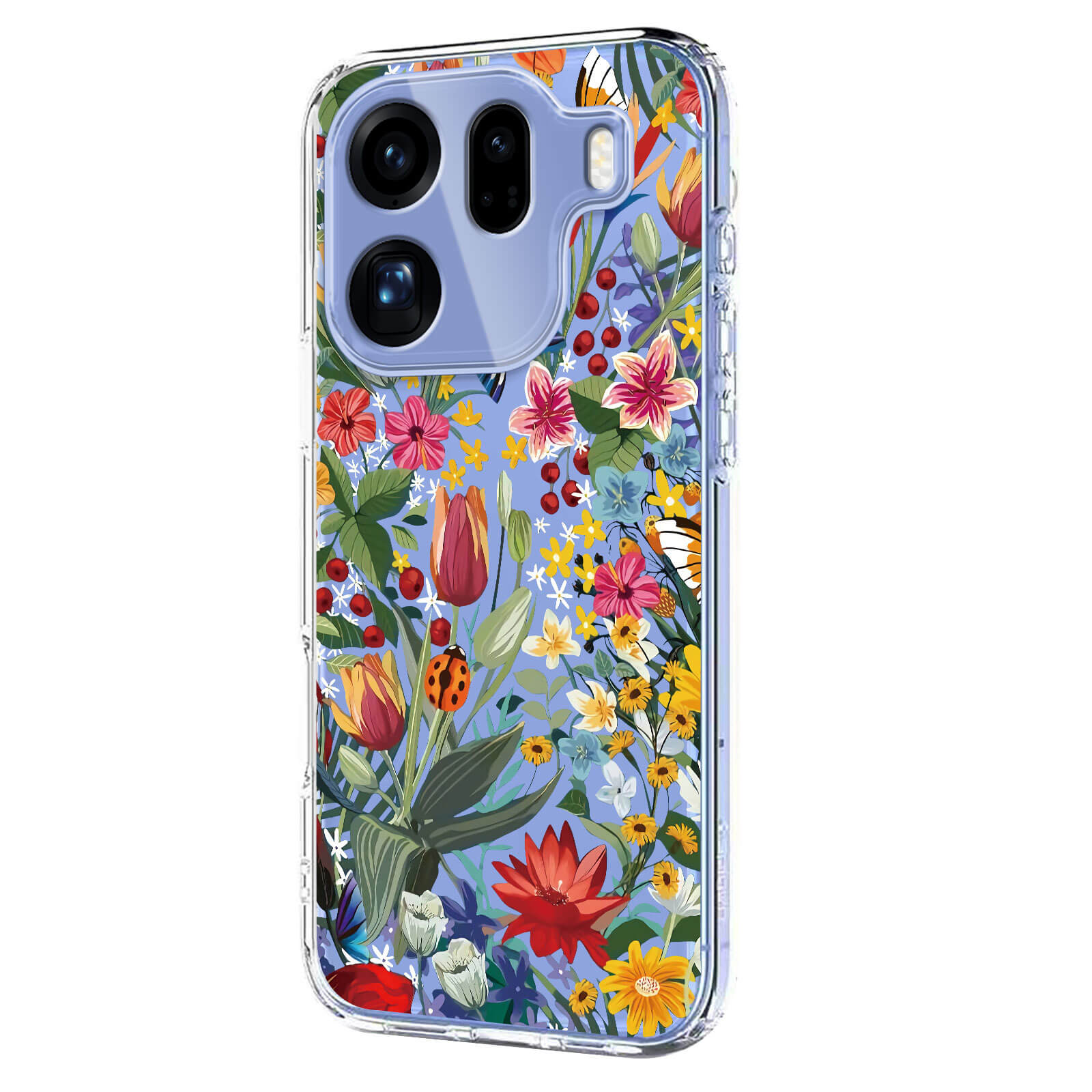 OPPO Find X9 Pro - Silicone Rubber Case Flowers