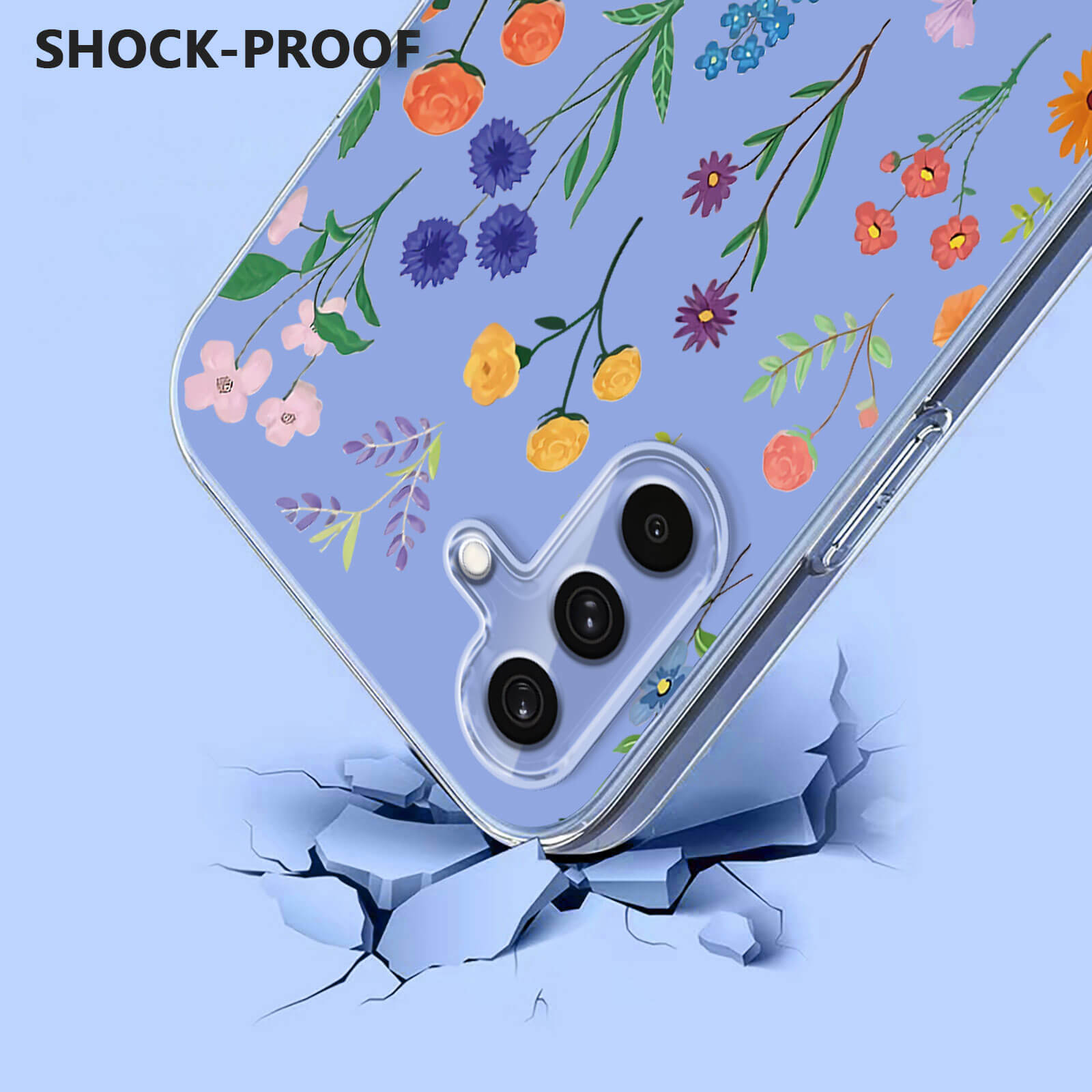 Galaxy A37 - Silikon Gummi Hülle Blumen