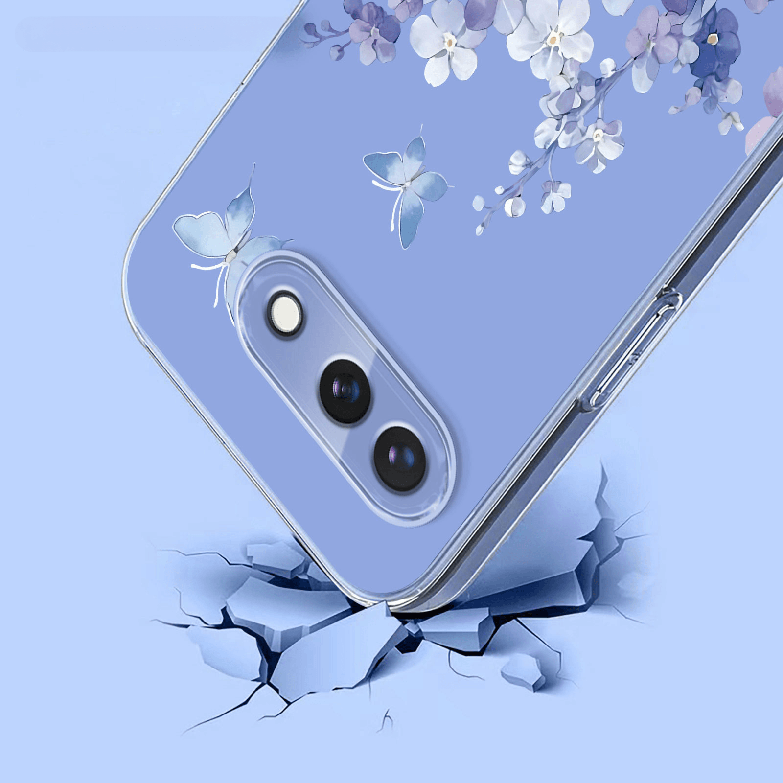 Google Pixel 10a - Silikon Gummi Hülle Blumen
