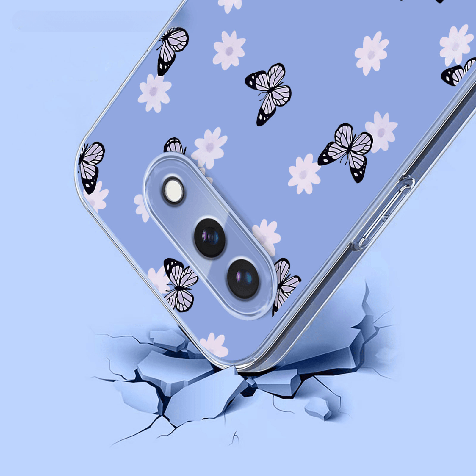 Google Pixel 10a - Silikon Gummi Hülle Blumen