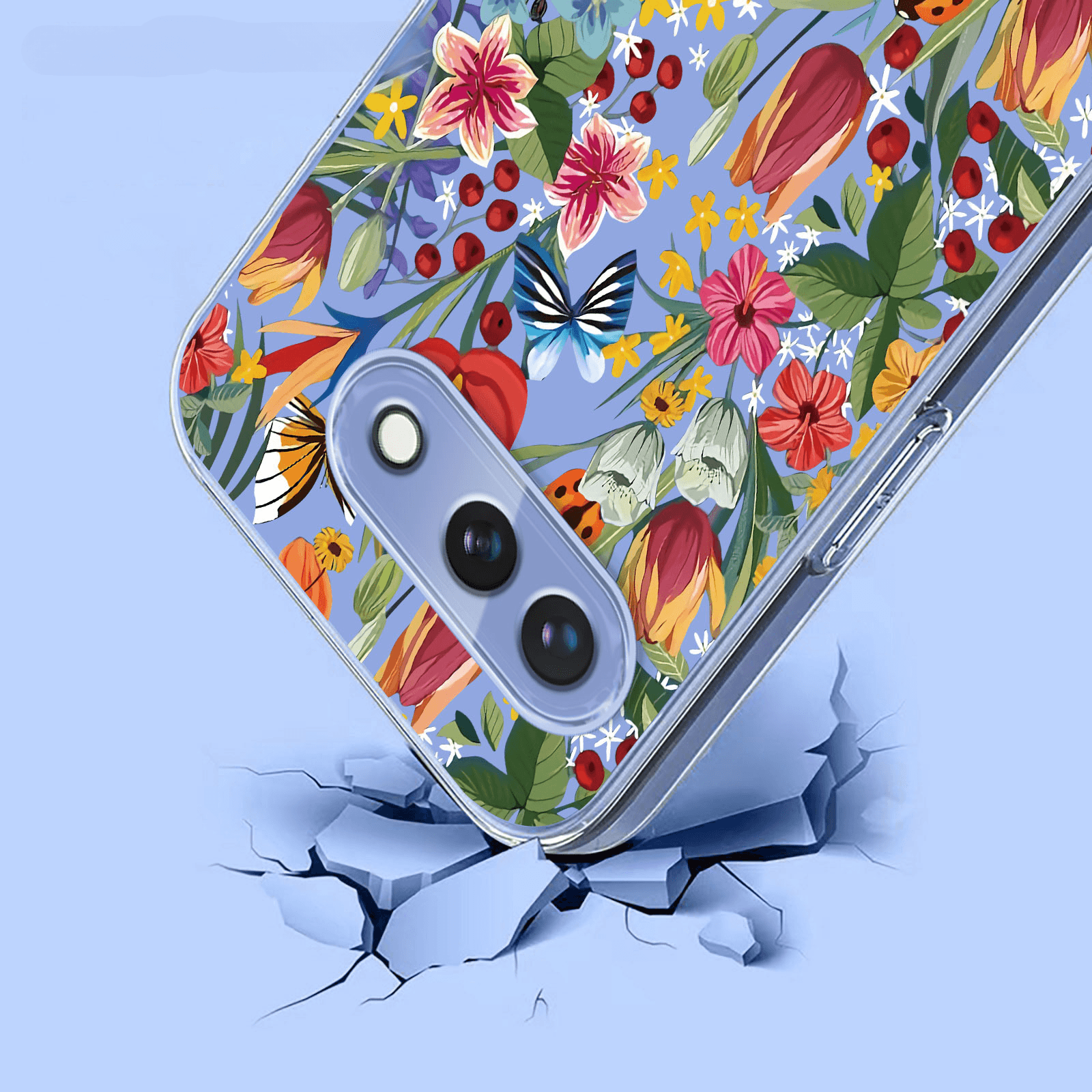 Google Pixel 10a - Silikon Gummi Hülle Blumen