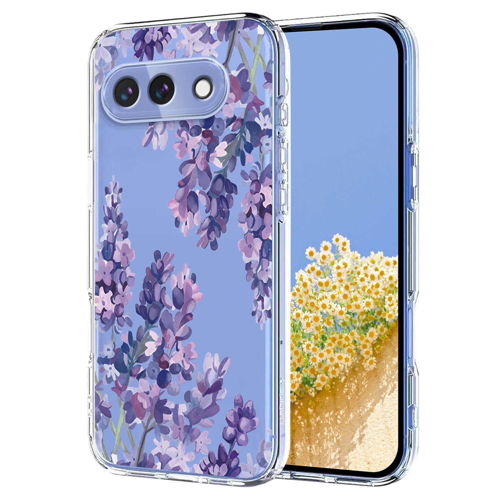 Google Pixel 10a - Silikon Gummi Hülle Blumen