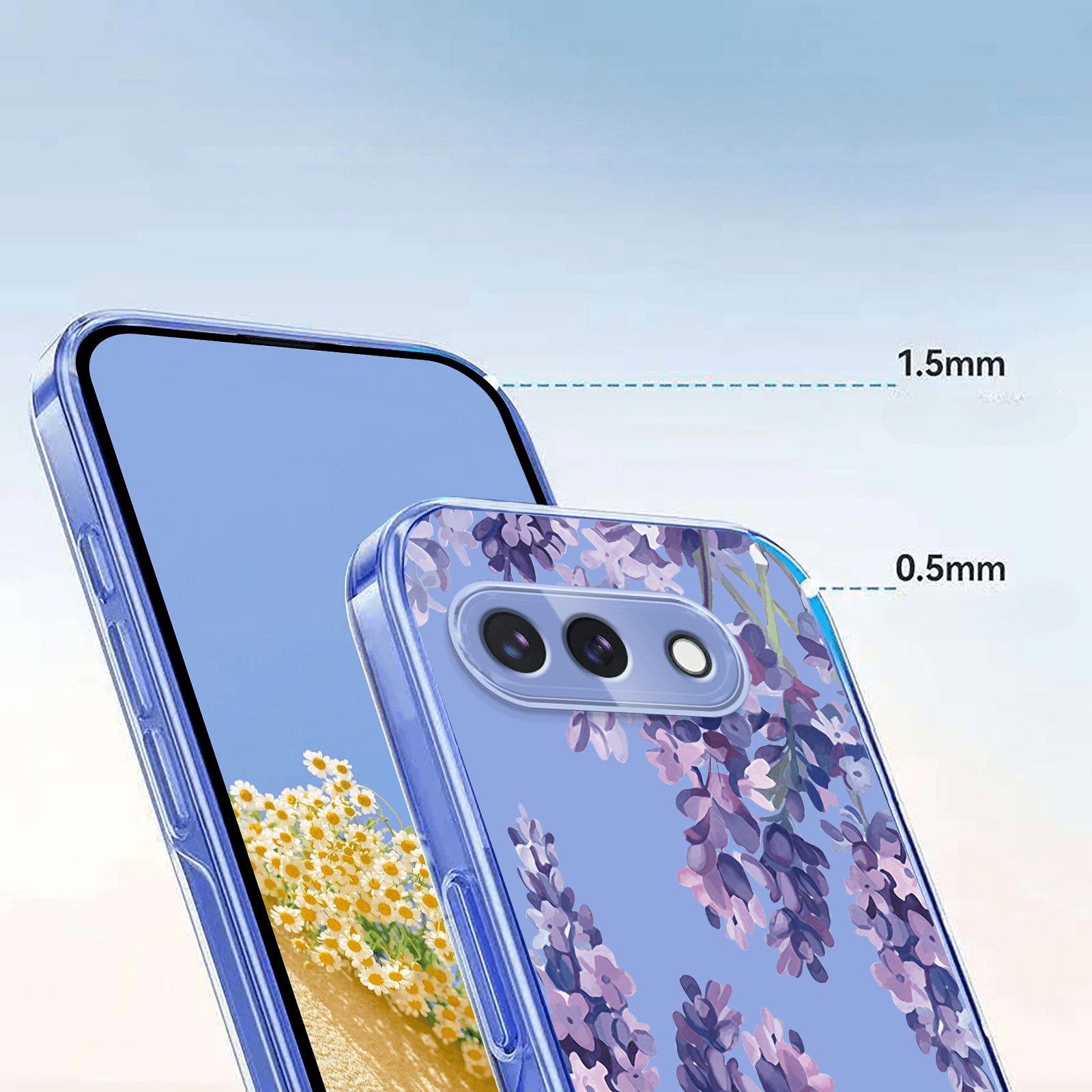 Google Pixel 10a - Silikon Gummi Hülle Blumen