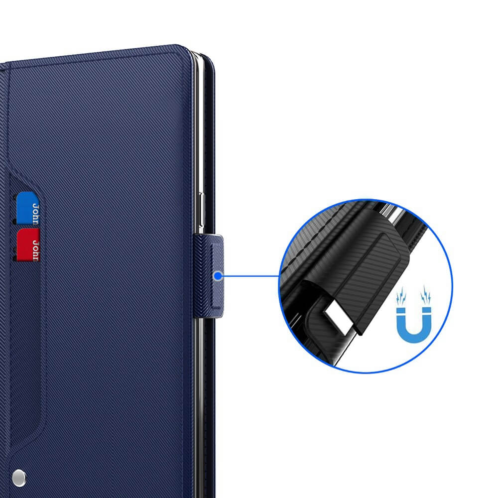 Galaxy A57 - Custodia a libro in pelle PU con specchio, portacarte e supporto integrato