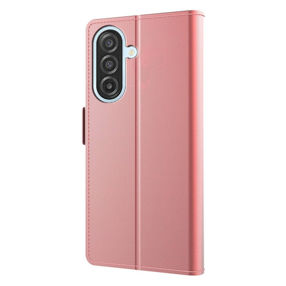 Galaxy A57 - Custodia a libro in pelle PU con specchio, portacarte e supporto integrato