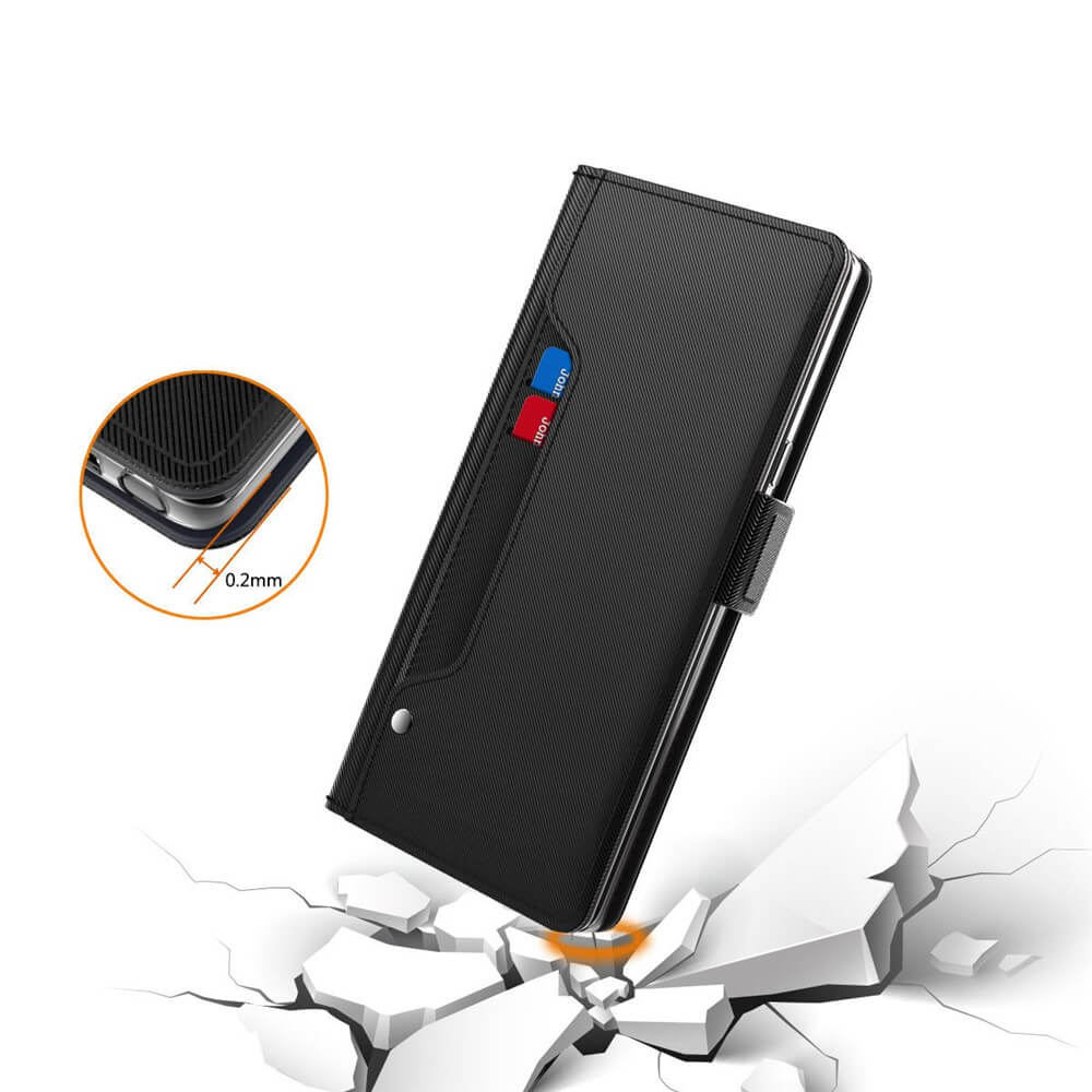 Galaxy A57 - Custodia a libro in pelle PU con specchio, portacarte e supporto integrato