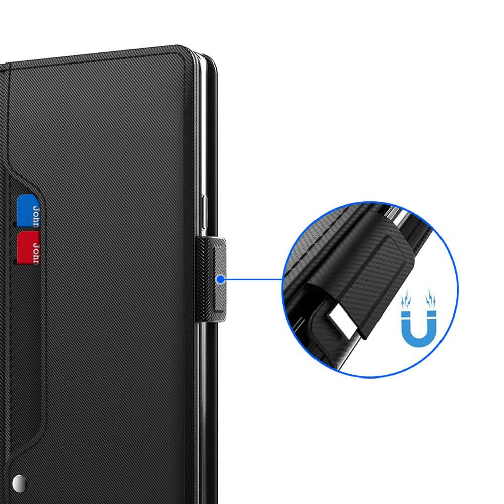 Galaxy A57 - Custodia a libro in pelle PU con specchio, portacarte e supporto integrato
