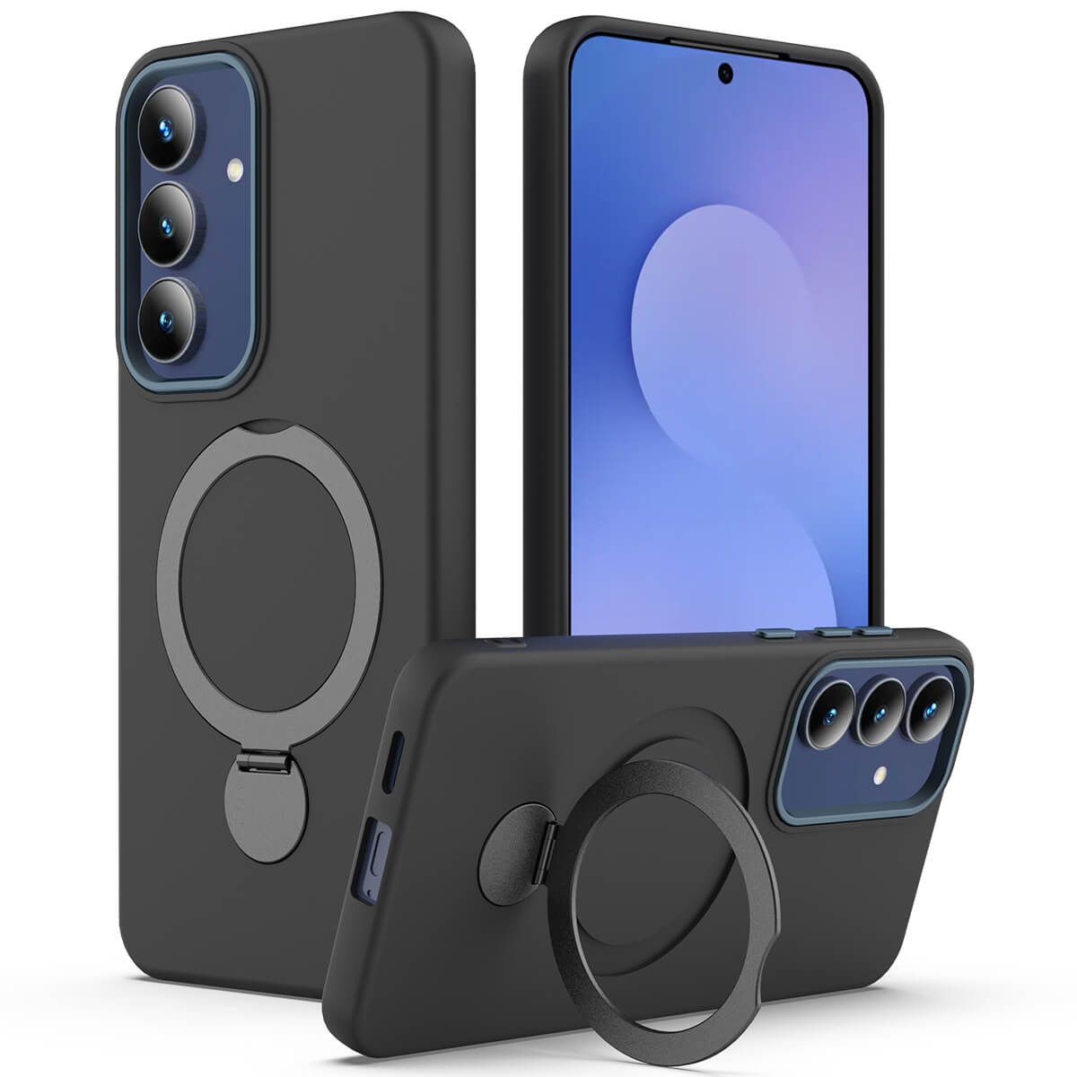 Galaxy A57 - Magnetic Case with Rotating Ring Holder & Kickstand