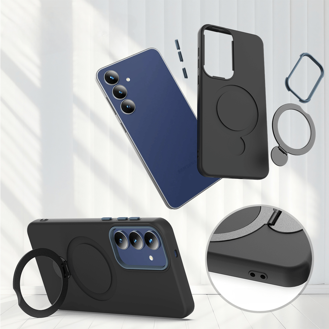 Galaxy A57 - Magnetic Case with Rotating Ring Holder & Kickstand