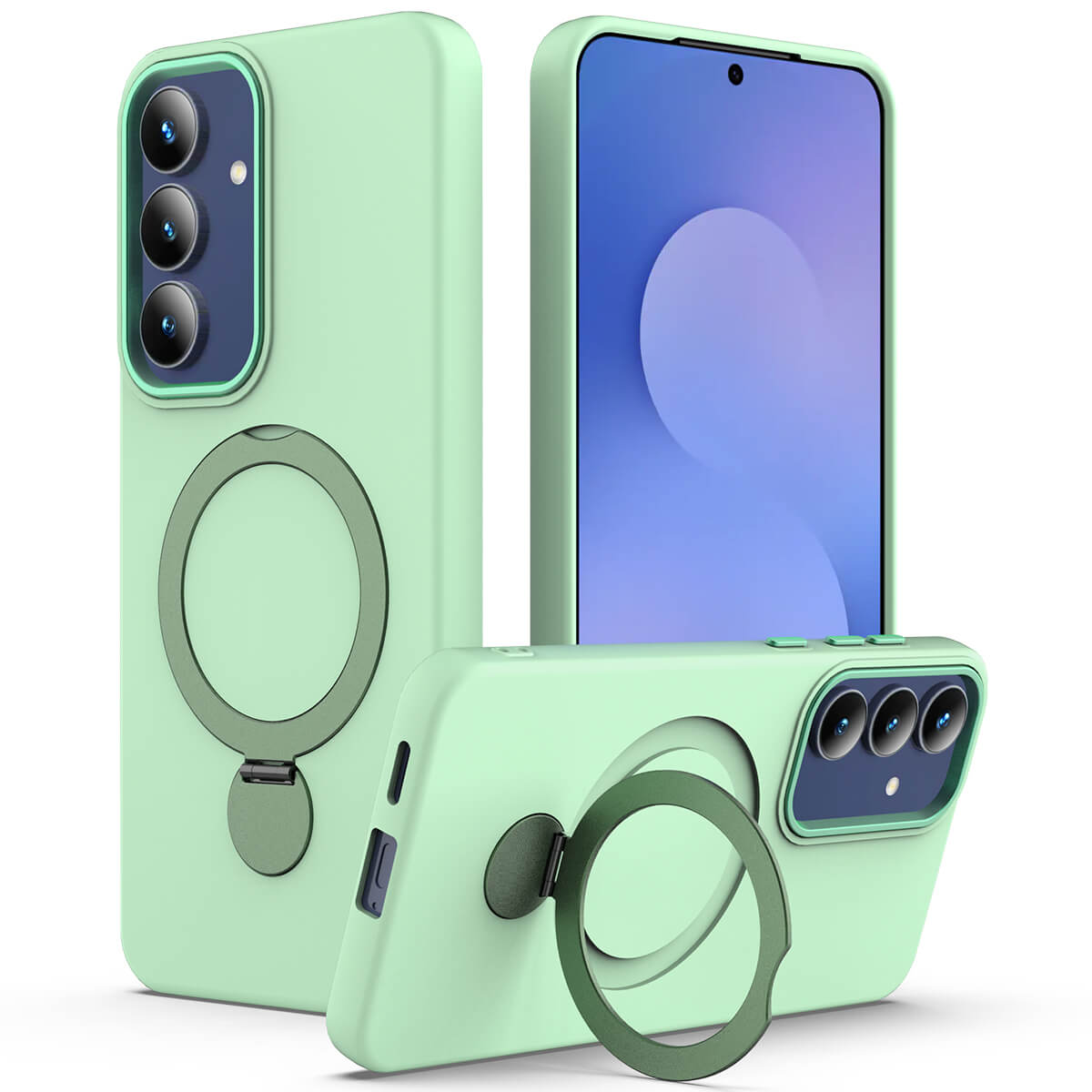 Galaxy A57 - Magnetic Case with Rotating Ring Holder & Kickstand