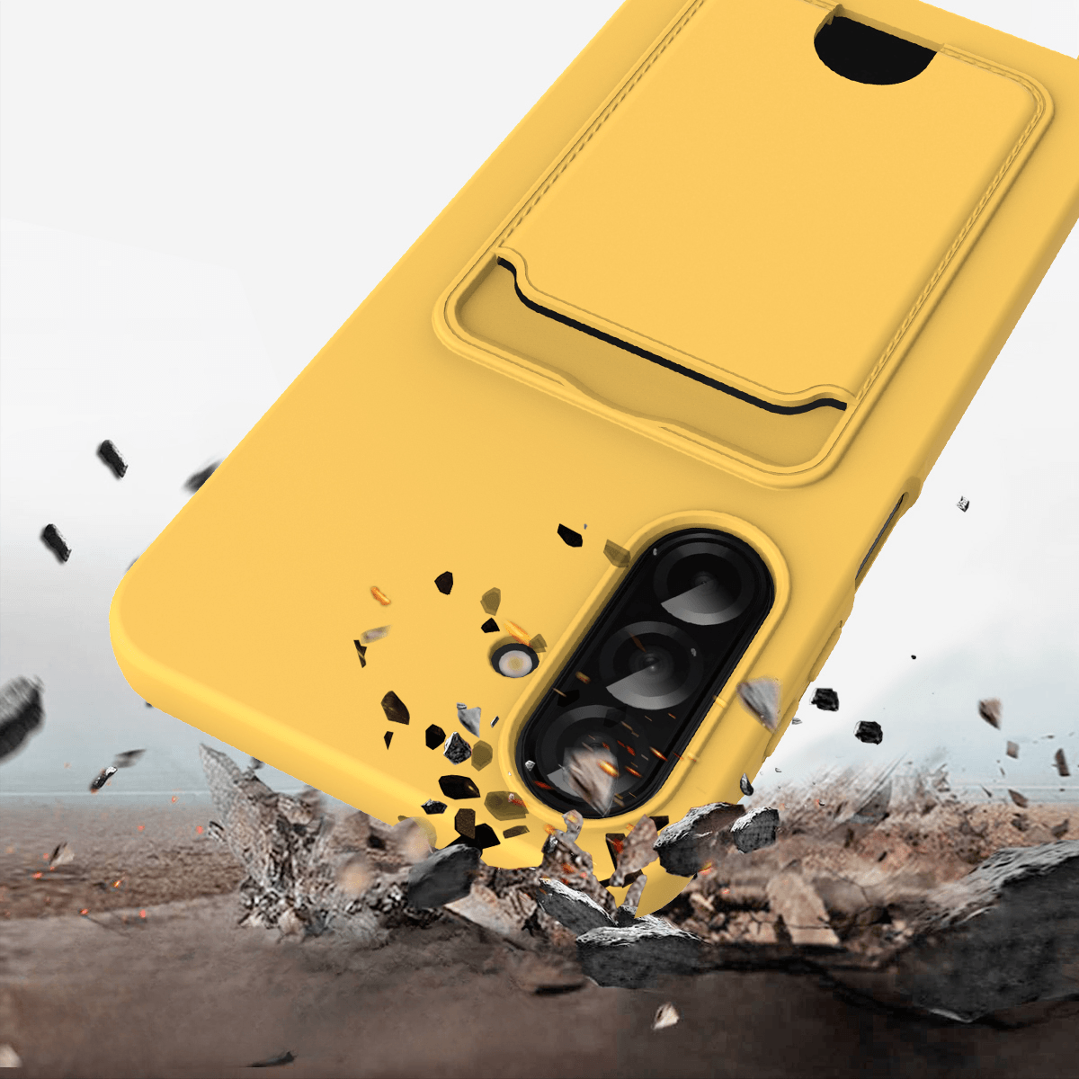 Galaxy A57 - Custodia in silicone liquido con portacarte e tracolla