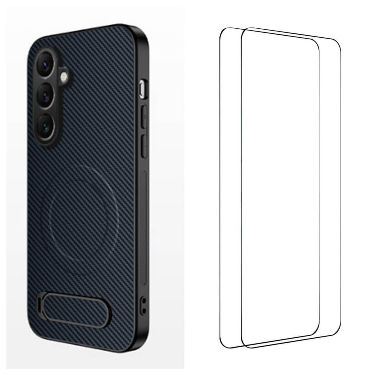 Galaxy A57 - Magnetic Case with Kickstand & 2 Tempered Glass Screen Protectors