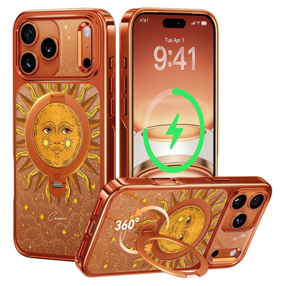 iPhone 18 Pro Max / iPhone 17 Pro Max  - Edizione Limitata Custodia design Sun con supporto 360°
