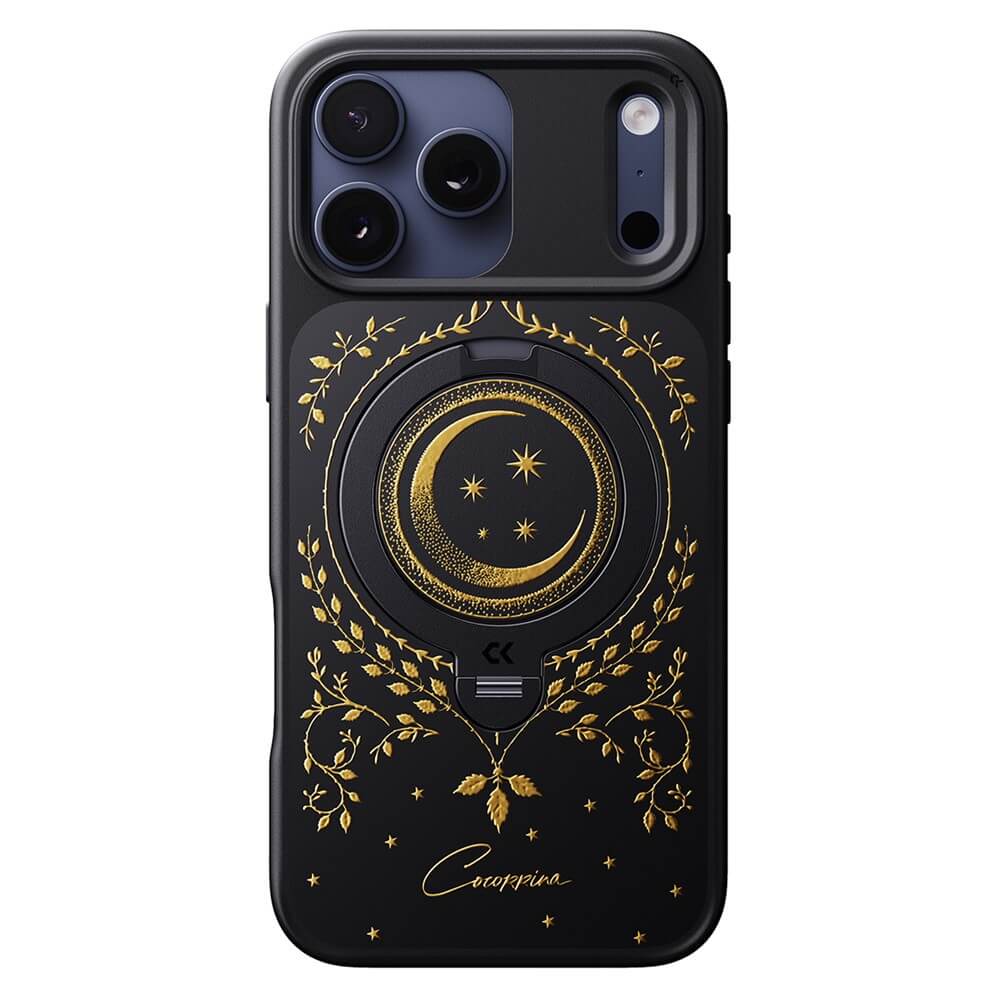 iPhone 18 Pro Max / iPhone 17 Pro Max – Magnetische Design Hülle Moon mit 360° Standring