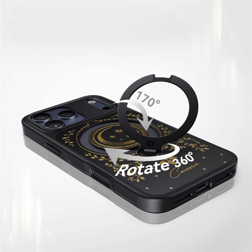 iPhone 18 Pro / iPhone 17 Pro - Édition Limitée Coque design Moon avec support 360°
