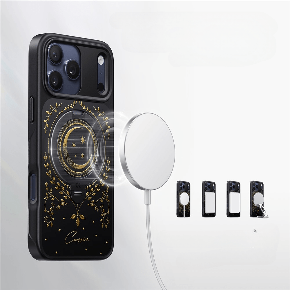 iPhone 18 Pro / iPhone 17 Pro - Édition Limitée Coque design Moon avec support 360°