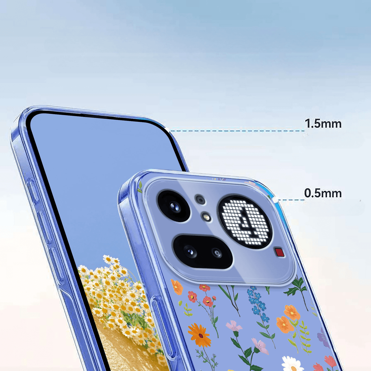 Nothing Phone (4a) Pro - Silikon Gummi Hülle Blumen