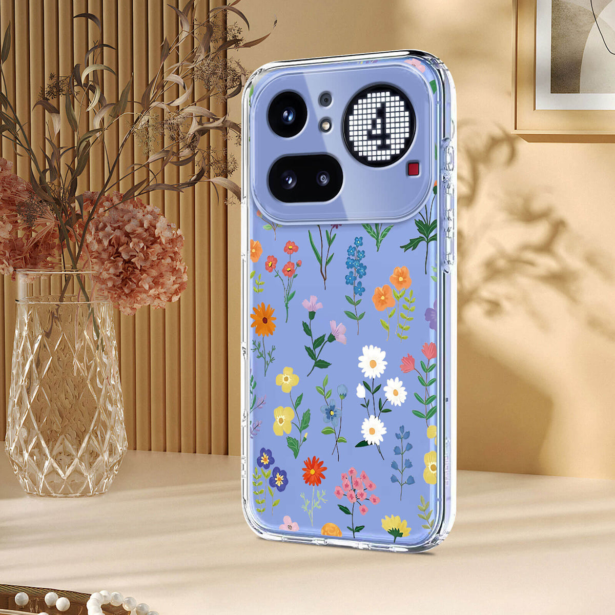 Nothing Phone (4a) Pro - Silikon Gummi Hülle Blumen