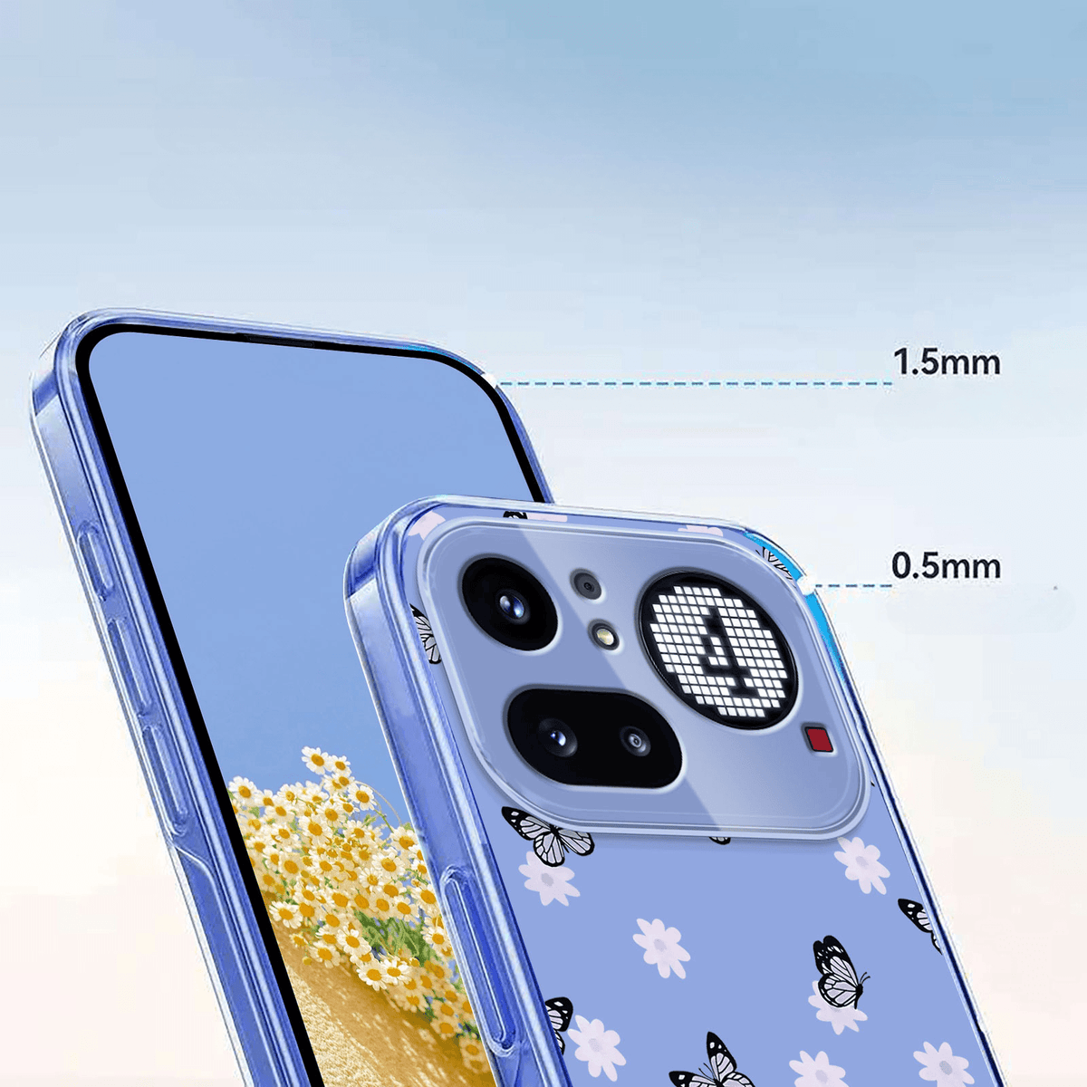 Nothing Phone (4a) Pro - Silikon Gummi Hülle Blumen