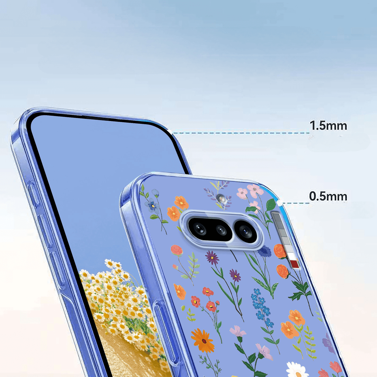 Nothing Phone (4a) - Silikon Gummi Hülle Blumen