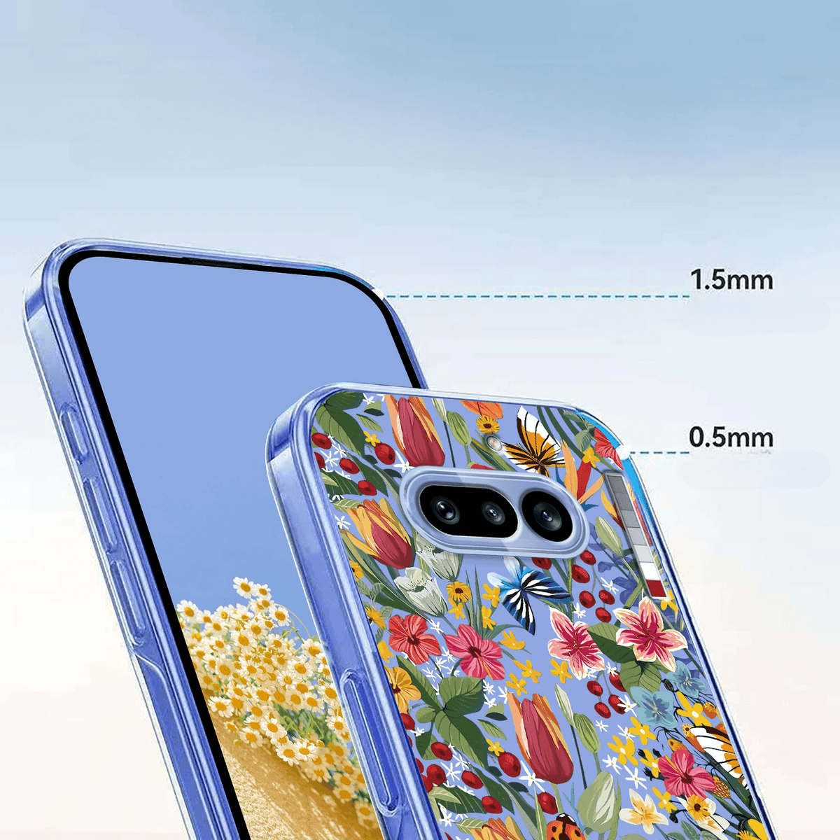 Nothing Phone (4a) - Silikon Gummi Hülle Blumen