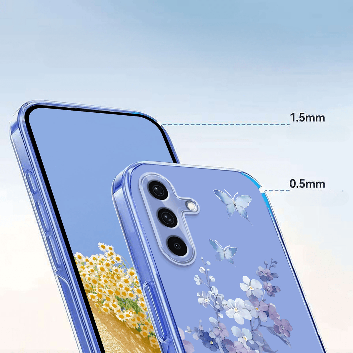 Galaxy A27 - Silikon Gummi Hülle Blumen
